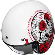 Motorcycle Helmet Jet Custom Hjc V31 DESTO MC1 White Red