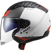 Ls2 OF600 COPTER II URBAN Motorcycle Jet Helmet Matt White Red