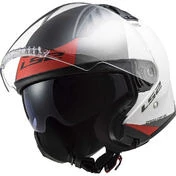 Ls2 OF600 COPTER II URBAN Motorcycle Jet Helmet Matt White Red