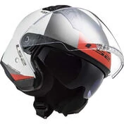 Ls2 OF600 COPTER II URBAN Motorcycle Jet Helmet Matt White Red