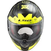 Full Face Motorcycle Helmet Ls2 FF353 RAPID Player Yellow Fluo Black
