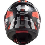 Full Face Motorcycle Helmet Ls2 FF353 Rapid STRATUS Black Red Silver