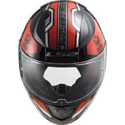 Full Face Motorcycle Helmet Ls2 FF353 Rapid STRATUS Black Red Silver