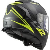 Ls2 FF800 STORM 2 NERVE Full Face Motorcycle Helmet Matt Black Fluo Yellow