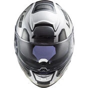 Integral Motorcycle Helmet In Ls2 Fiber FF397 VECTOR Evo Automat Matt Titanium White