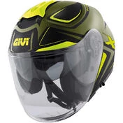 Motorcycle Мотошлем Jet Givi X.22 Planet Hyper Green Black Yellow Double визор