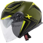 Motorcycle Helmet Jet Givi X.22 Planet Hyper Green Black Yellow Double Visor