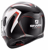 Helmet Moto Integral Shark D-skwal Rakken Black White Red