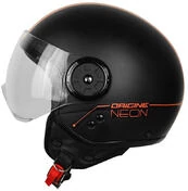 Motorcycle Helmet Jet Black Origin Neon Orange