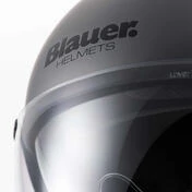 Motorcycle Jet Helmet in Blauer Fiber POD Gray Black Orange