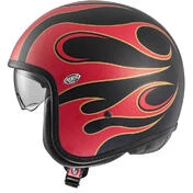 Motorcycle Helmet Jet Premier VINTAGE FR 2 BM Red Matt Black