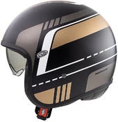Motorcycle Helmet Jet Vintage VINTAGE EVO BL19 BM Premier Fiber Black Matte Gold