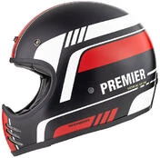 Motorcycle Integral Helmet Vintage Premier MX BL92 BM Black Red Matt