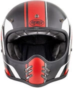Motorcycle Integral Helmet Vintage Premier MX BL92 BM Black Red Matt