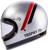 Motorcycle Integral Helmet Vintage 70s Premier Trophy DO Chromed Gray