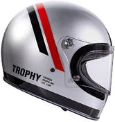 Motorcycle Integral Helmet Vintage 70s Premier Trophy DO Chromed Gray