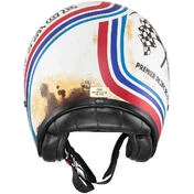 Motorcycle Helmet Jet Premier VINTAGE BTR 12 BM White Blue Red Matt