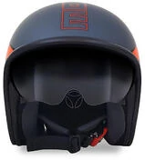 Moto Jet Helmet in Momo Fiber Design Raptor Gray Frost Red Outline