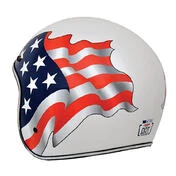 Helmet Moto Jet Custom AFX FX-76 White Freedom Flags