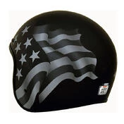 Moto Jet Custom Helmet AFX FX-76 Flags Freedom Stealth Black