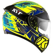 Integral Motorcycle Helmet KYT Falcon 2 RIFT Yellow Blue