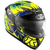 Integral Motorcycle Helmet KYT Falcon 2 RIFT Yellow Blue