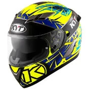 Integral Motorcycle Helmet KYT Falcon 2 RIFT Yellow Blue