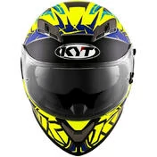 Integral Motorcycle Helmet KYT Falcon 2 RIFT Yellow Blue
