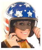 Motorcycle Helmet Jet Vintage Old One Flag USA visor Interior