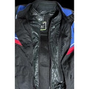 Motorcycle Jacket in Berik 2.0 Technical Fabric NJ-193328 Safari Pro Black Blue