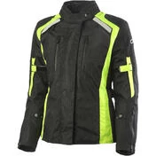 Woman Motorcycle Jacket 4 Seasons Oj Atmosphere J217 Invincible Lady Black Yellow Fluo