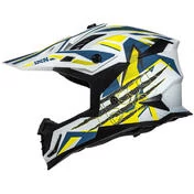 Moto Cross Enduro helmet iXS 363 2.0 Matt White Blue Yellow Fluo