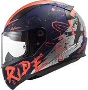 Full Face Helmet Moto Ls2 FF353 RAPID Naughty Blue Orange Fluo Matte