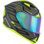 Integral Motorcycle Helmet Givi 50.6 Sport Deep Green Opaque Yellow Fluo Double Visor
