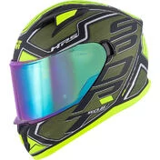 Integral Motorcycle Helmet Givi 50.6 Sport Deep Green Opaque Yellow Fluo Double Visor