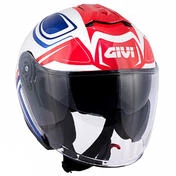 Motorcycle Helmet Jet Givi X.22 Planet Hyper White Red Blue Double Visor
