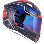 Integral Motorcycle Helmet Givi 50.6 Sport Deep Blue Red Double Visor