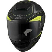 Integral Motorcycle Helmet in Vemar Hurricane Racing Fiber H038 Laser Gray Yellow Fluo