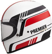 Motorcycle Integral Helmet Vintage 70s Premier Trophy BL8 BM White Red Black Matt