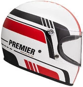 Motorcycle Integral Helmet Vintage 70s Premier Trophy BL8 BM White Red Black Matt