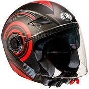 Double Visor Motorcycle Helmet Jet One Alfa Multi Black Red