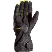 Motorcycle Gloves in Ixon Waterproof Fabric and Leather PRO ATOM Black Yellow Fluo