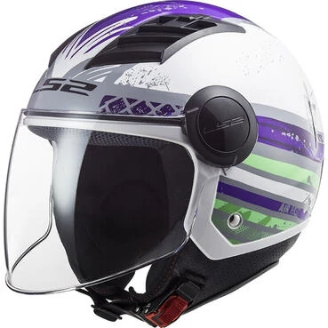 Jet Moto Мотошлем Ls2 OF562 Airflow RONNIE Titanium Purple
