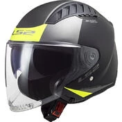 Double визор Motorcycle Мотошлем Jet Ls2 OF600 Copter URBANE Black Yellow Fluo Matt