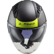 Double Visor Motorcycle Helmet Jet Ls2 OF600 Copter URBANE Black Yellow Fluo Matt