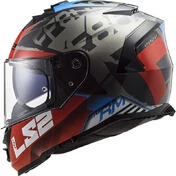 Full Face Motorcycle Helmet Ls2 FF800 STORM Sprinter Black Red Titanium