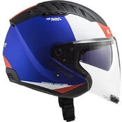 Double Visor Motorcycle Helmet Jet Ls2 OF600 Copter URBANE Blue Red