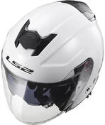 Motorcycle Helmet Jet LS2 OF521 Double Visor Infinity Mono White