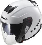 Motorcycle Helmet Jet LS2 OF521 Double Visor Infinity Mono White