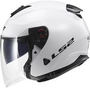 Motorcycle Helmet Jet LS2 OF521 Double Visor Infinity Mono White